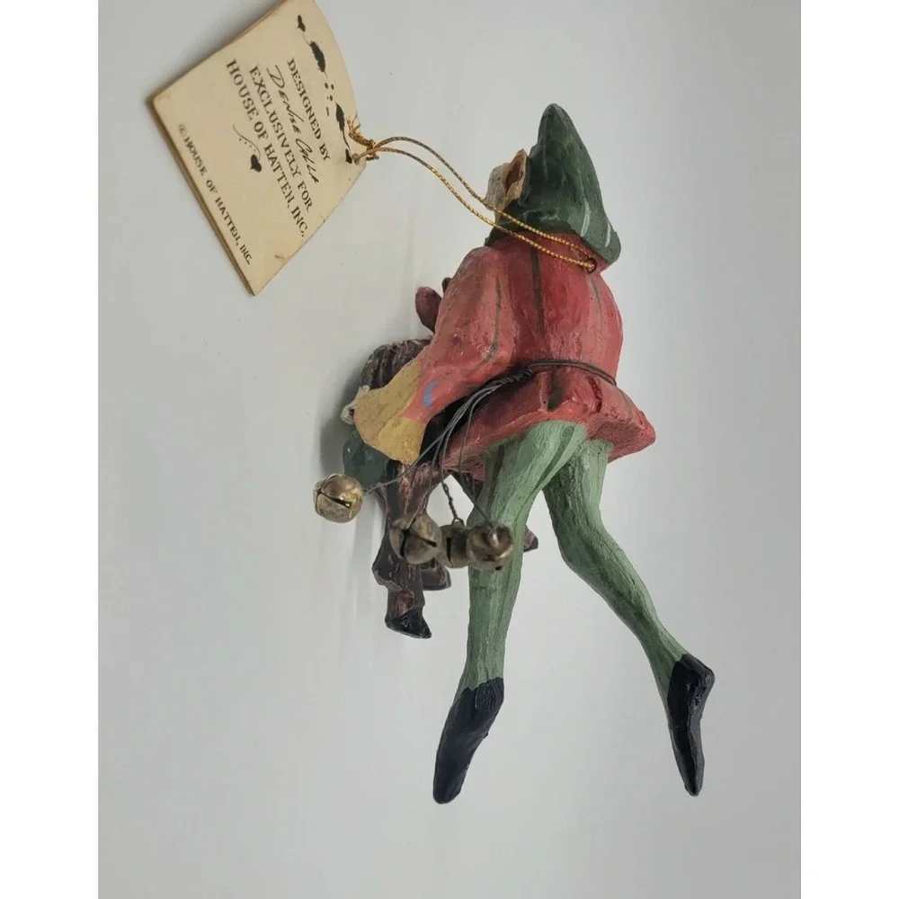 VTG House of Hatten Denise‎ Calla Santa Deer Enchanted Forest Christmas Ornament